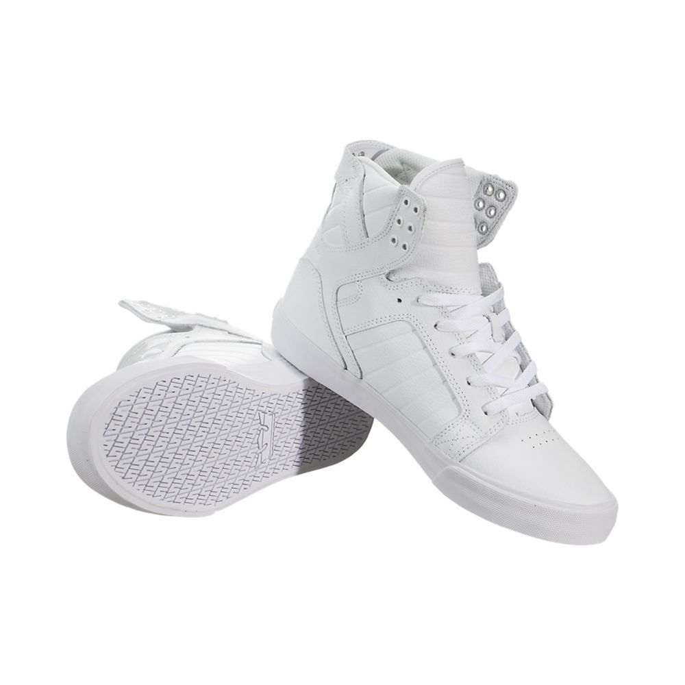 Baskets Montantes Supra SkyTop Blanche White Action Homme | YDK-64568889